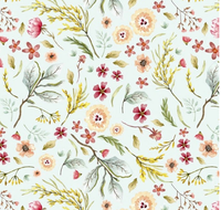 Combinaison bébé unisexe longue en jersey tricoté 100% coton, manches courtes, anti-boulochage, respirante, motif floral