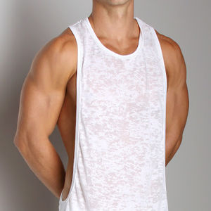 100 Cotton Mens Pima Cotton Workout Singlet Gym Tank Top Casual Fitness Knitted Breathable Quick Dry Crew Neck XXL OEM Anti - Product Image 3