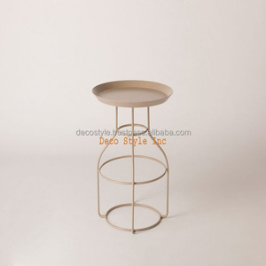 Jaula de alambre de metal, mesa auxiliar, jaula de alambre de metal, mesa de centro moderna y mesa auxiliar moderna L - Product Image 1