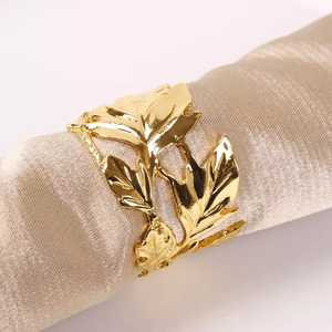 Antique White Jeweled Metal Circle Napkin Ring European Home Table Decor Handmade Zinc Alloy Napkin Rings With Rhinestone Inlaid - Product Image 3
