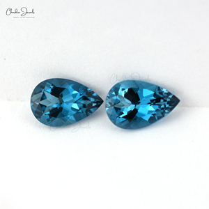 100% naturale londra <span class=keywords><strong>topazio</strong></span> blu 10x7mm pera taglio sfaccettato sfuso gemma blu <span class=keywords><strong>topazio</strong></span> per anello gioielli creazione di pietre preziose - Product Image 4