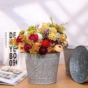 Pots de fleurs en métal Jardinière ou vase vintage Jardinière seau Peut être utilisé sur le balcon Terrasse Porche avant Personnalisation intérieure - Product Image 3