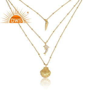 Nouveau Collier Pendentif Triple Chaîne en Pierres Précieuses Naturelles CZ Tendance 2026 pour Fabricant de Bijoux sur Mesure - Product Image 2