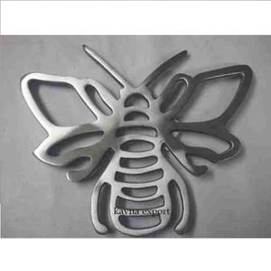 Unique <b>Bee</b> Shape Aluminum Polished Trivet Asian Zen Design Eco-Friendly for Home Kitchen Use Discounted Prices Metal Trivet Pads - Product Image 1