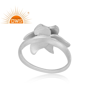 Anillo de Plata de Ley 925 con gema de Topacio azul para mujer, joyería de cóctel, diseño de flor - Product Image 4