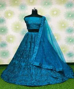 À la mode rayonne soie imprimé pierre travail lehenga choli avec dupatta vêtements de mariage prix de gros ethnique vêtement surat - Product Image 1