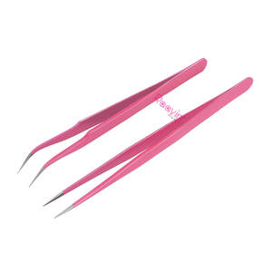 Pinzas para pestañas Extensión de pestañas personalizada Pinzas de punta de fibra Pinzas de volumen de 90 grados para extensión de pestañas - Product Image 3