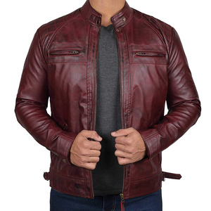 Chaqueta Bomber de Invierno para Caballero, Cálida, con Cierre, Bolsillos Decorativos, Cuero PU, Estilo Urbano - Product Image 3