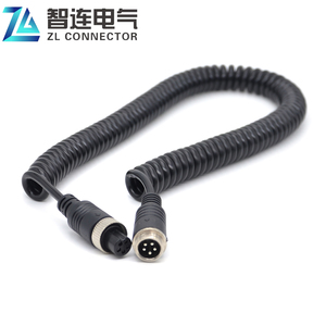Câble d'alimentation spiralé à 3 conducteurs en cuivre, 450V, isolé PE, avec connecteurs mâle-femelle pour équipement électrique - Product Image 4