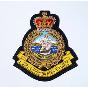 Bulk whole sale custom made Royal Grenada Force Badge hand made blazer cloth patch Name hat Badge GIFTS