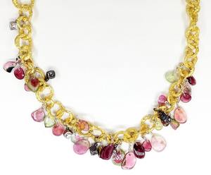 Collier luxueuse avec crochet en argent Sterling 925 et plaqué or, pendentif multicolore en Tourmaline, tendance, Sexy, avec serrure à crochet, breloque, nouvelle collection - Product Image 3