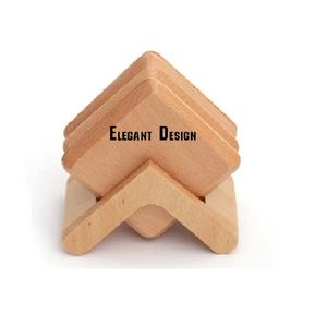 High Quality <b>Wooden</b> Coaster Holder with Embossed Rounded Coaster New Model Design Very Nice Quality <b>Table</b> <b>Mat</b> Pad - Product Image 4