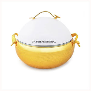 Sirviendo platos deliciosos Mesa de comedor Comida Cazuela Servir Olla caliente Diseño martillado Acabado plateado Servir Olla caliente - Product Image 4