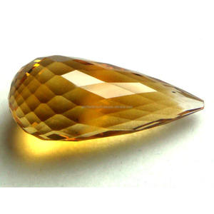 Briolette corte genuino Grado Superior citrino natural tamaño personalizado piedra preciosa natural de proveedor indio al menor costo OEM - Product Image 1