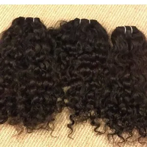 Natural Virgin Curly Human Hair Bundles Raw Indian Hair Extensions cuticle aligned virgin hair from India for factory prices