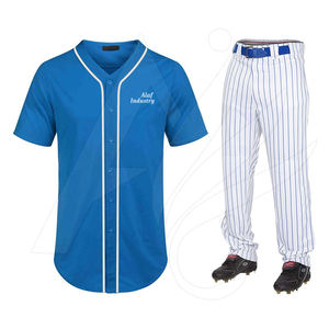 Uniforme de Béisbol Transpirable OEM de Talla Grande con Nombre del Equipo y Logotipos Personalizados Impresos con Transferencia Térmica - Product Image 5