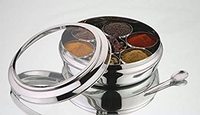 Récipients MASALA avec couvercle intérieur transparent, boîte à épices/boîte/contenant en acier inoxydable