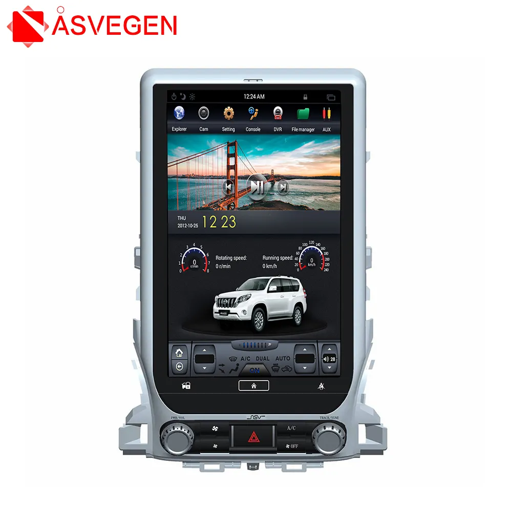 13.6 "Tesla Vertical da tela de toque do carro dvd GPS Para Toyota Land Cruiser 200 2016 Suporte DVD Player de Vídeo Rádio