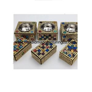 Porte-encens arabe Mubkhar Incrustation de nacre en os Utilisation religieuse Brûleur d'encens parfumé à la bergamote fait à la main - Product Image 1