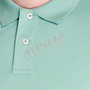 Alta calidad Color sólido logotipo bordado Polo de la camiseta para los hombres - Product Image 3