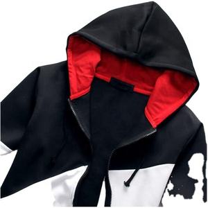 Chaqueta muscular con cremallera completa para hombre, chándal deportivo informal liso de algodón, venta al por mayor - Product Image 4