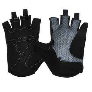 Gants de gymnastique demi-doigts personnalisés unisexes Gants d'haltérophilie en cuir et spandex pour les compétitions sportives de fitness hommes et femmes - Product Image 2