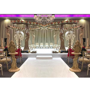 Mandap de Boda Indio de Madera Tallada de Diseño, Elegante Mandap de Boda de Madera Tallada con Diseño de Pavo Real, Mandap para Ceremonia de Boda de Ensueño, EE. UU. - Product Image 1