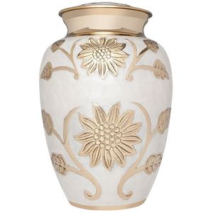 Brass Silver Round Cremation Adult Urns <b>leaves</b> Design For Burial Human Ashes Funeral Urns Top Listed Supplier of Cremation Urns - Product Image 5