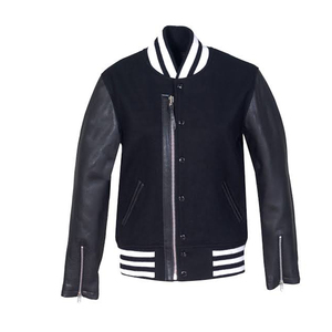 Chaqueta universitaria de mezcla de lana personalizada para mujer, abrigo de béisbol universitario transpirable, patrón de logotipo, botones, bolsillos, Letterman para invierno - Product Image 3