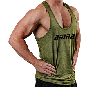 Solid Black Men's Tank Top Cotton/Polyester Quick Dry Anti-UV Breathable Gym Fitness Wear <b>Stringer</b> <b>Vest</b> - Product Image 2