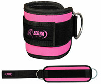 ZEBRA SPORTS AS-102 Sangles de cheville multi-positions pour musculation avec logo personnalisé, fixation à double anneau pour câble, en nylon