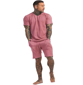 เสื้อยืดและกางเกงขาสั้นบุรุษลายใหม่,ชุดเสื้อผ้าฤดูร้อนที่ใส่ออกกำลังกายแบบแอ็คทีฟพร้อมป้ายแบรนด์ส่วนตัวปี2022 - Product Image 1