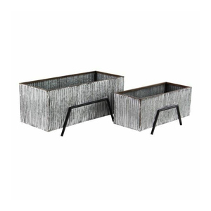 Macetas de Metal galvanizado de alta calidad, macetas de forma ovalada, diseño Simple, decoración para exteriores, maceta de flores personalizada - Product Image 4