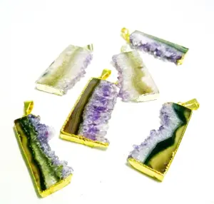 THIN AMETHYST SLICE PENDANT