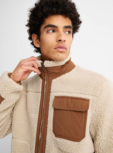 Sudadera con forro polar de Sherpa para mujer, Jersey cálido y esponjoso con cremallera y bolsillos - Product Image 5