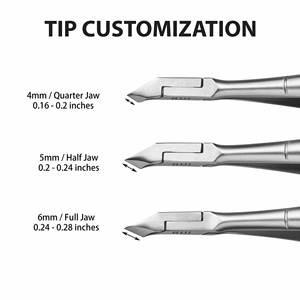 Pince à cuticules professionnelle en acier inoxydable finition mate, options de mâchoires 4mm, 5mm, 6mm, double ressort, ressort simple, personnalisable - Product Image 5
