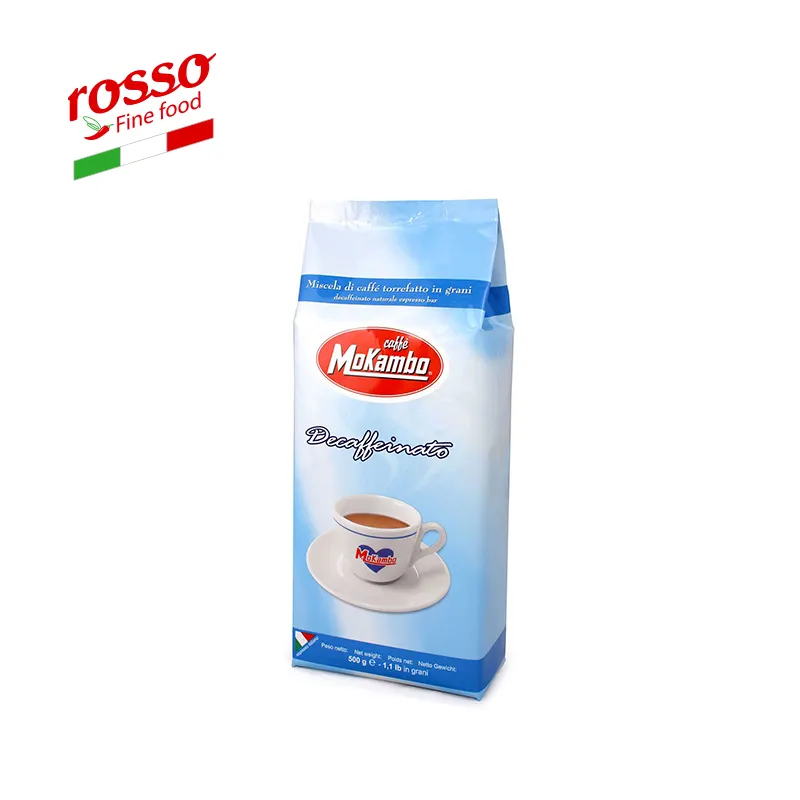 เมล็ดกาแฟโมกามโบ Decaffeinated 500กรัม-ผลิตในอิตาลี