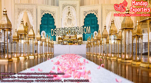 เสาไฟเบอร์สำหรับงานแต่งงานประตูเสาไม้มาเลเซียตกแต่งธีมช้างแต่งงานประตูงาช้างแกรนด์งานแต่งงาน - Product Image 3