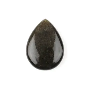 Отличное качество, 16x22 мм, груша, натуральный полированный гладкий черный обсидиан, калиброванный драгоценный камень, ювелирные изделия, бриолет, пальмовые камни