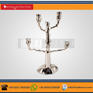 <b>Silver</b> Candle Stand Metal Candle Stand Holder | Taper Candle Holder for Home Decor Wedding Table Centerpiece Event Decoration - Product Image 3
