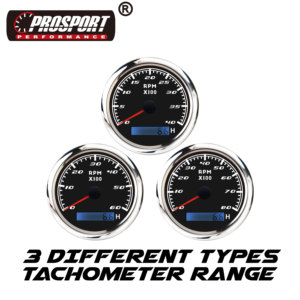 3-1/3 "85mm 8000 RPM cara negra impermeable coche camión pesado autobús máquina agrícola tacómetro con contador de horas - Product Image 6