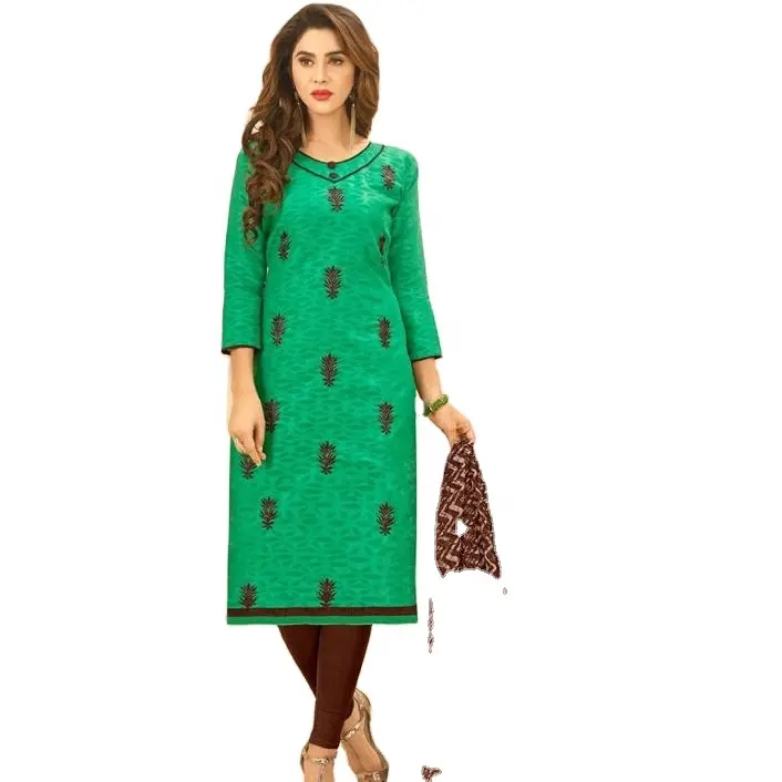 Baju kasual Wanita 3 4 lengan Mini panjang biru dongker desainer pakaian biasa murah bernilai Salwar Kameez Set
