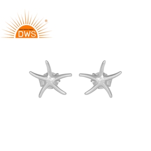Handmade 925 Sterling Plain <b>Silver</b> <b>Stud</b> <b>Earrings</b> Manufacturer Jewelry Star Design <b>Stud</b> <b>Earring</b> Supplier Jewelry - Product Image 1