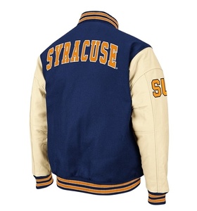 Veste de bombardier en laine véritable, blouson unisexe de haute qualité à manches, vente en gros, - Product Image 2