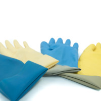 Guantes Domésticos Sin Forro Nastah, Fabricante Malasio de Látex, Antideslizantes, para Lavar Platos, Manipular Verduras, Carne y Cocinar