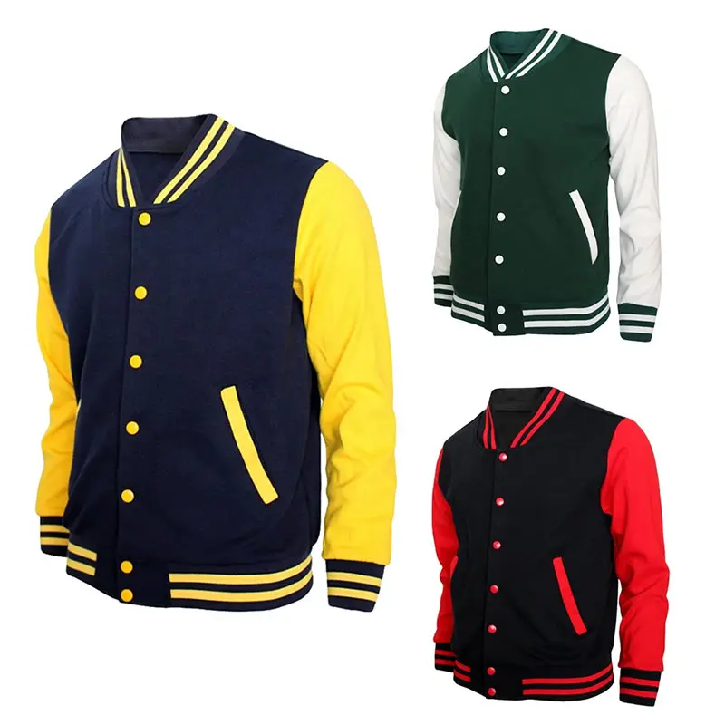 Wholesale Custom Designer Logo Jackets Casual Baseball Jacket Letterman Coat Cotton Unisex Varsity Jackets