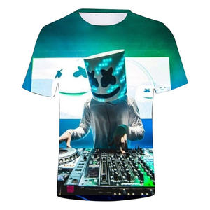 Camiseta 100% de algodón con cuello redondo para hombre, estampado Digital 3D, manga corta de alta calidad, ajuste de gran tamaño, longitud larga, precio al por mayor - Product Image 5