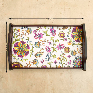 KSN Plateau de service carré de taille personnalisée Plateau décoratif de cuisine marron vieilli en bois d'acacia fabriqué à la main - Product Image 4