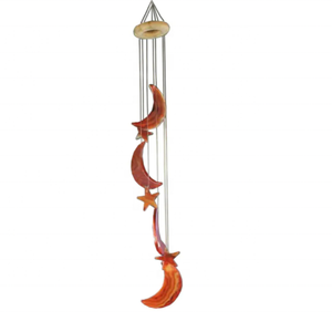 Carillon éolien de noël de haute qualité tranches d'agate rouge géode agate demi-lune étoile carillon éolien coloré agate naturelle décor à la maison - Product Image 2