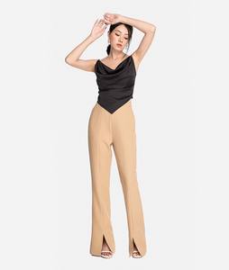 Camiseta de seda Artificial brillante para mujer, Tops sin mangas cortos ajustados con Espalda descubierta, ropa de Vietnam - Product Image 4